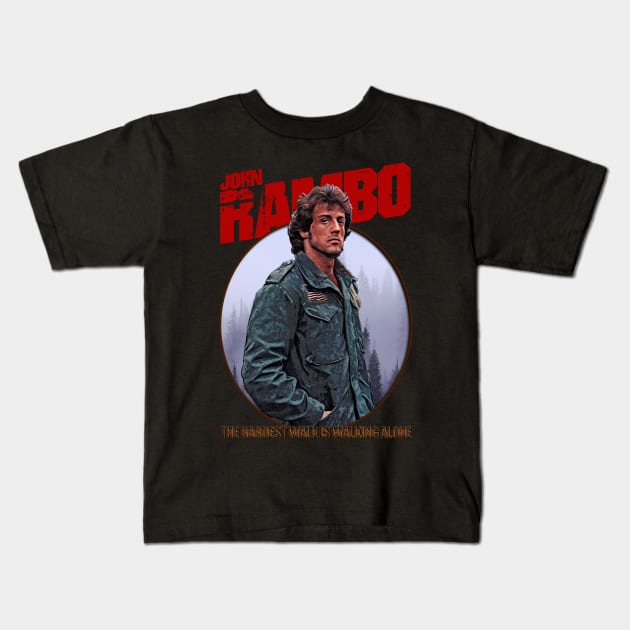 John Rambo Inspired Fan Art Design Kids T-Shirt by HellwoodOutfitters